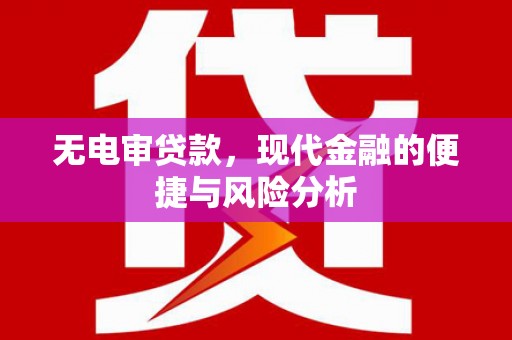 惠济无电审贷款，现代金融的便捷与风险分析
