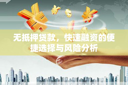 腾冲无抵押贷款，快速融资的便捷选择与风险分析
