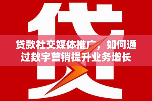 分宜贷款社交媒体推广，如何通过数字营销提升业务增长