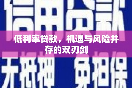 新会低利率贷款，机遇与风险并存的双刃剑